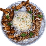 BARBQ PLATTER WITH RICE